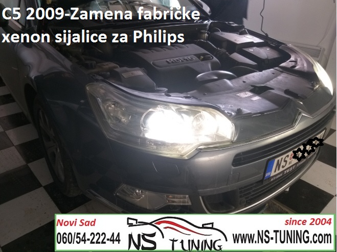 citroen c5 2008 2009 2010 godiste xenon farovi sijalica d1s philips osram ugradnja novi sad beograd ns tuning